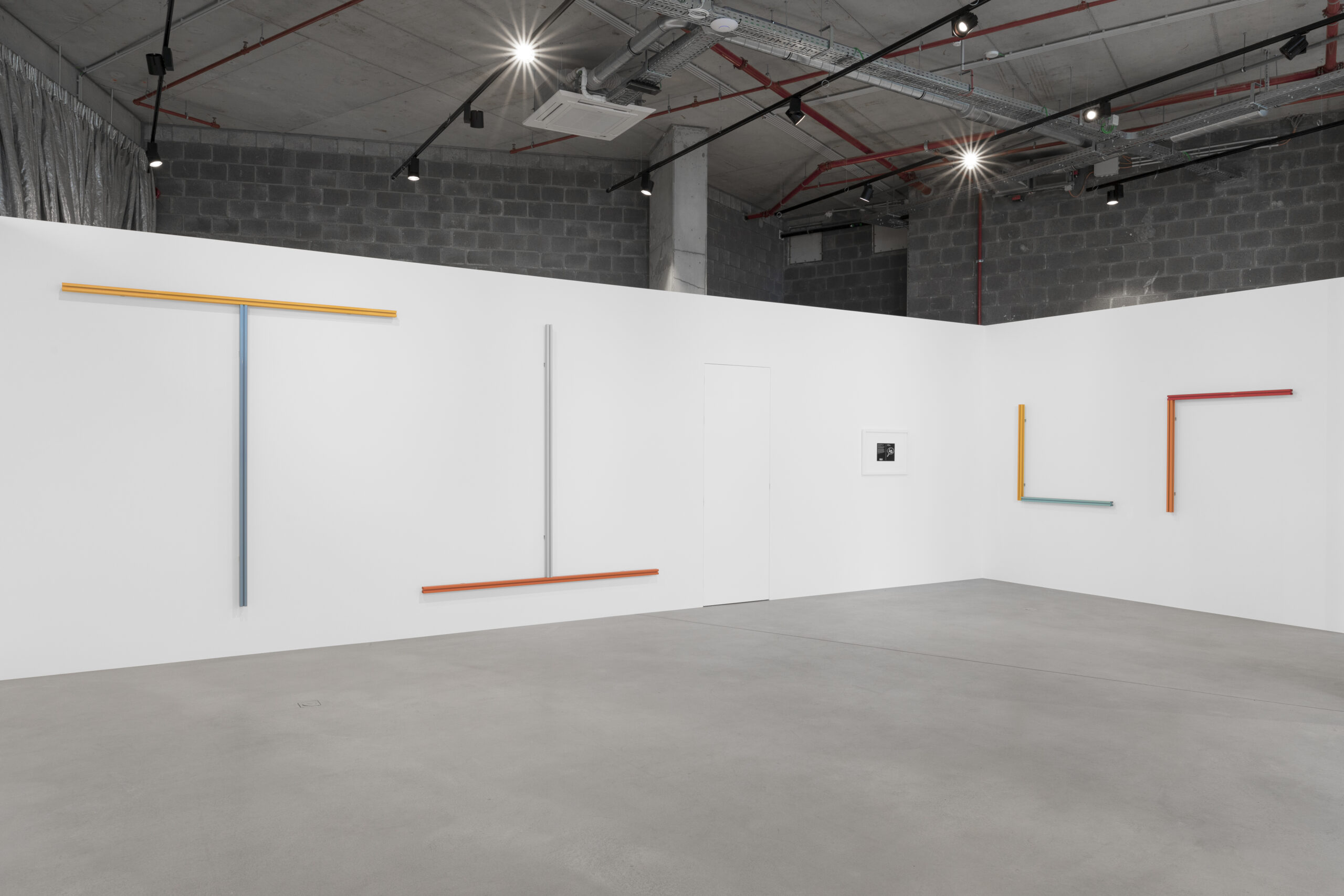 Installation view: Liam Gillick: Fact Structures Amount Structures Language Structures, KIN, 01/03–19/04/2024